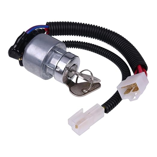 Ignition Switch with Keys 35080-31820 3508031820 Compatible with Kubota Tractors L2650F L2650DT-WET L2650DT-GST L2650DT L2950DT L2950DT-GST L2950DT-WET L2950F L3450DT