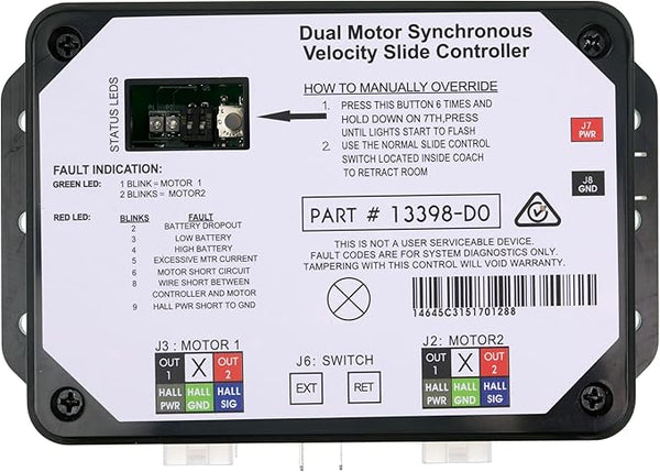 Upgraded 13398-DO Slide Controller Replacement for Controller V-Sync II ，Compatible with Lippert in-Wall Slide-Out on RV，211852 Dual Synchronous Velocity Slide Controller