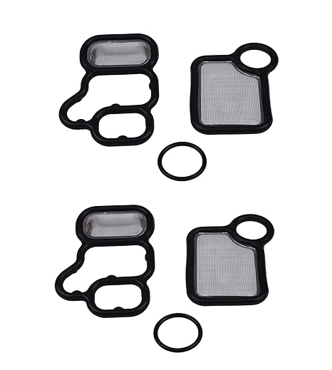 2X 15815-RAA-A02 Spool Valve Filter Screen VTC VTEC Solenoid Gasket Filter 15845-RAA-A01 2002-2015 Compatible with Honda CRV Element Civic Si Accord Crosstour, Acura R/TSX RDX