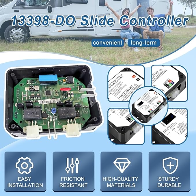 Upgraded 13398-DO Slide Controller Replacement for Controller V-Sync II ，Compatible with Lippert in-Wall Slide-Out on RV，211852 Dual Synchronous Velocity Slide Controller